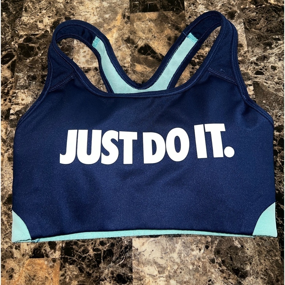 NIKE SPORT BRA SIZE X-SMALL blue and green color EUC - Picture 2 of 4